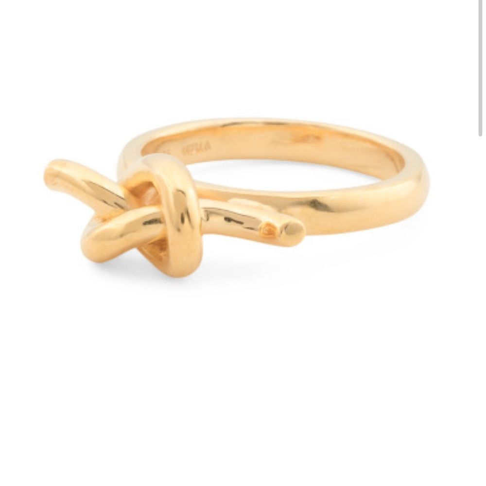 SHAANTI JEWELS Made In India 18kt Gold Plated Knot Ring Size 7